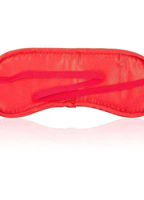 Red satin blindfold with soft, luxurious fabric for intimate use