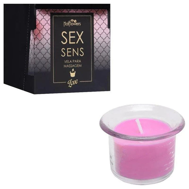 Scented Massage Candle Love with warm glowing flame and natural oils for aromatherapy and skin hydration