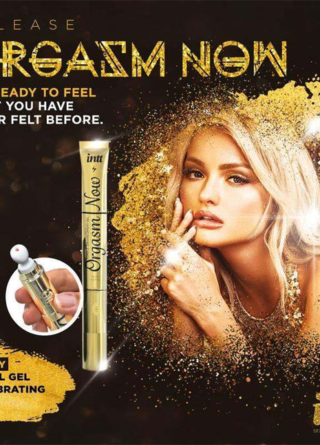 Sensitizing Gel with Vibrating Tip 15ml tube showcasing gentle formula and vibrating applicator for enhanced intimate pleasure