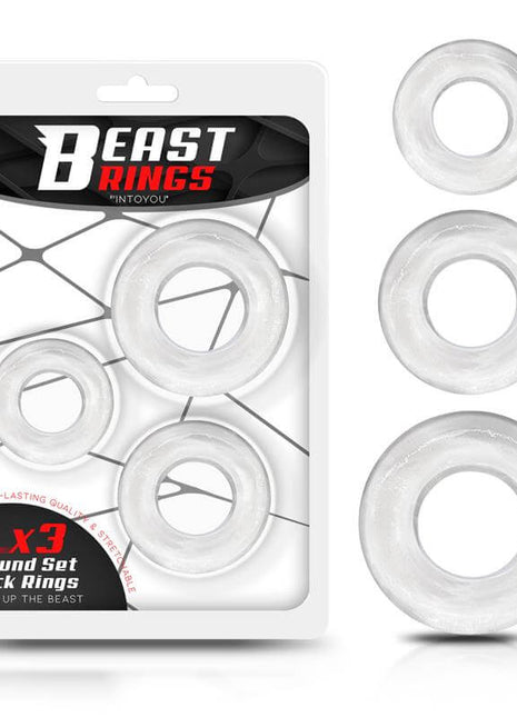 Set of 3 Cock Rings Flexible Clear