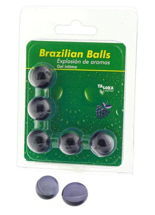 Set 5 Brazilian Balls Berries Flavor assorted in colorful packaging showcasing berry-inspired gourmet snacks