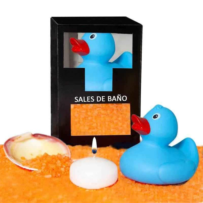 Set Bath Salts Mix 150 gr in a clear jar with natural bath salt crystals and packaging