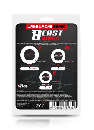 Set of 3 Cock Rings Flexible Black