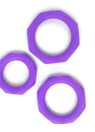 Set of 3 penis rings Silicone Purple