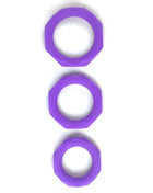 Set of 3 penis rings Silicone Purple