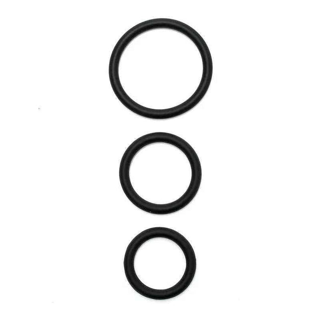 Set of 3 silicone penis rings in different sizes for enhanced pleasure and comfort