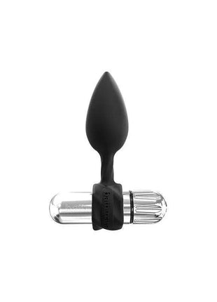 Set of 4 anal training plugs with graduated sizes and vibration modes in silicone