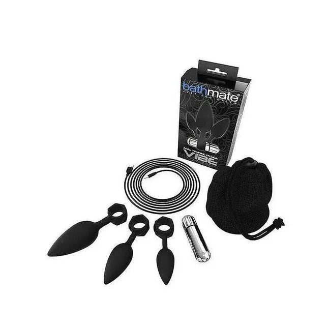 Set of 4 anal training plugs in graduated sizes made of body-safe silicone with vibration modes and USB rechargeable design