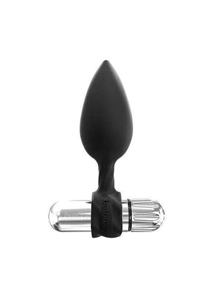 Set of 4 anal training plugs with vibration in graduated sizes made of silicone