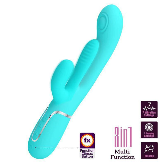 Triple Rabbit Vibrator Turquoise Shania