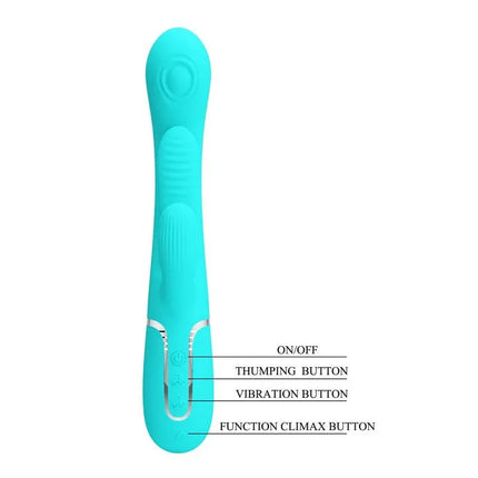 Triple Rabbit Vibrator Turquoise Shania