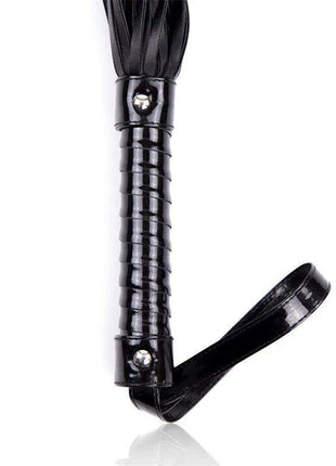 Shinny handle flogger black 44 cm elegant sensory play accessory