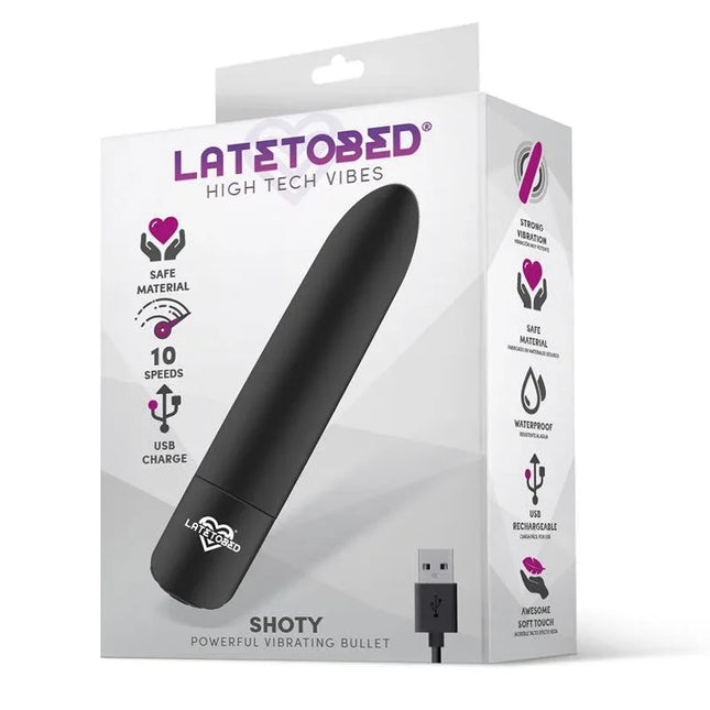 Shoty Vibrating Bullet 10 Speeds Black