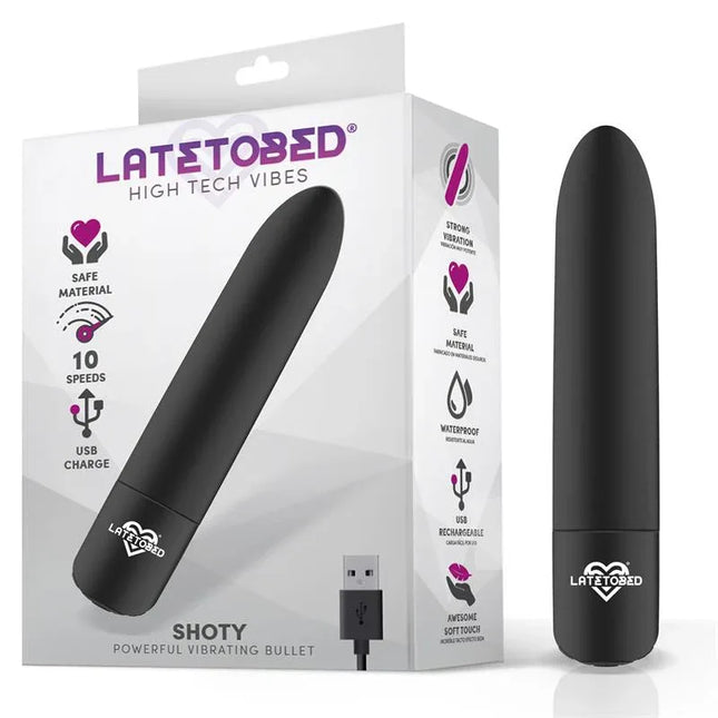Shoty Vibrating Bullet 10 Speeds Black