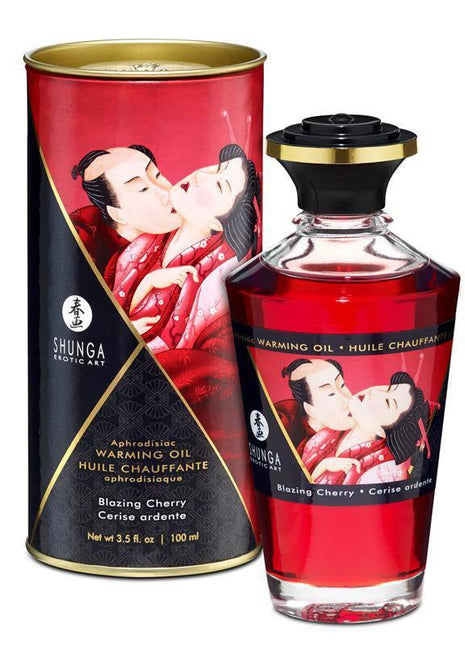 Shunga Warming Massage Oil Blazing Cherry Aroma