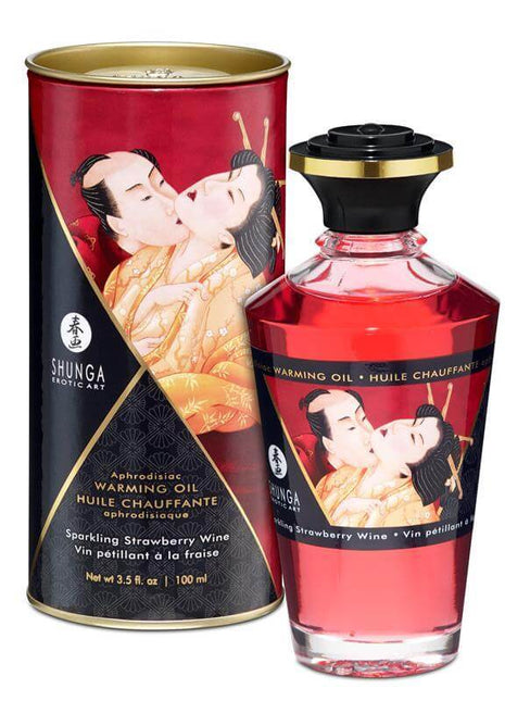 Shunga Warming Massage Oil Sparkling Wine Strawberry