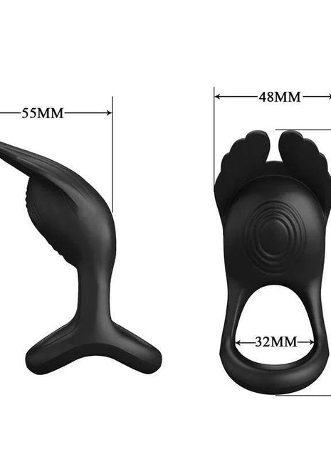 Silas Vibrating Penis Ring Black