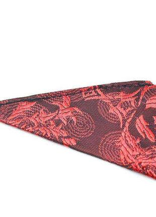 Silicone Ball Gag Red/Black keyword does not match the image; red and black floral lace fabric with an intricate pattern