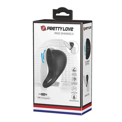 Silicone Vibrating Cock Ring with Licking Function