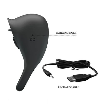 Silicone Vibrating Cock Ring with Licking Function