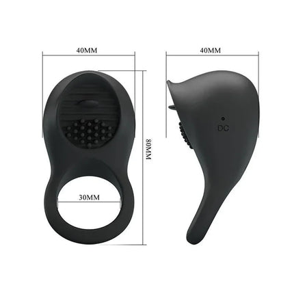 Silicone Vibrating Cock Ring with Licking Function
