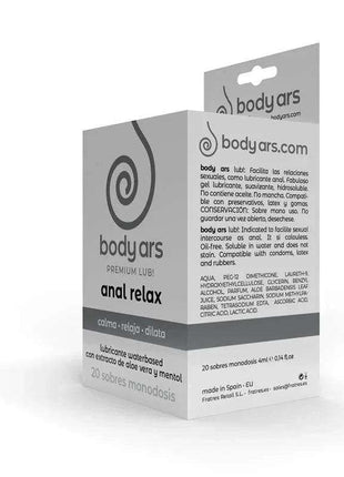 Single dose anal relaxing water based lubricant gel sachets