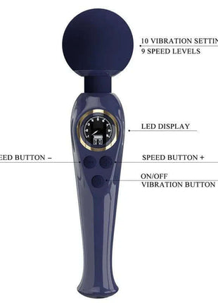 Skyler Massager Wand with Digital Screen Blue