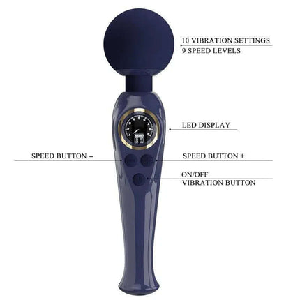 Skyler Massager Wand with Digital Screen Blue