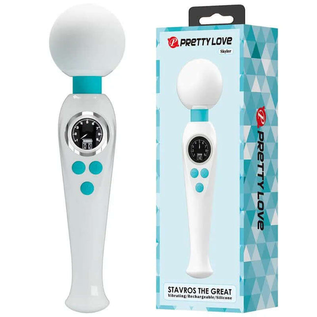 Skyler Massager Wand with Digital Screen White