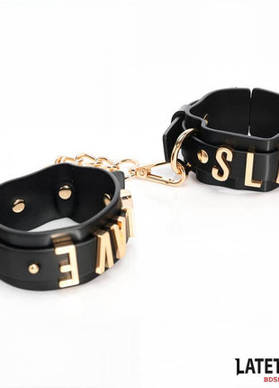 SLAVE Handcuff with Golden Chain