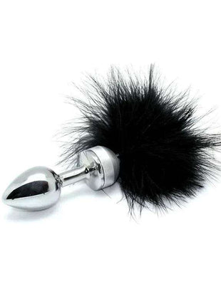 Small black feather butt plug for beginner anal play