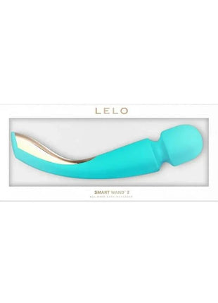 Smart Wand 2 Large Aqua silicone massage wand with ergonomic grip and multiple vibration modes