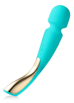 Smart Wand 2 Large Aqua silicone wand for relaxation and stimulation with ergonomic grip and multiple vibration modes