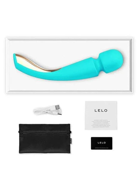 Smart Wand 2 Large Aqua silicone wand with ergonomic handle and aqua color for relaxation and stimulation