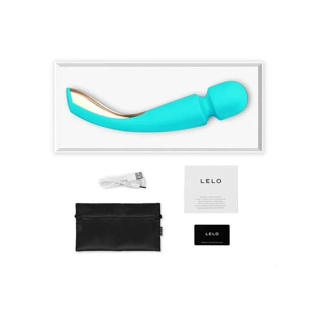Smart Wand 2 Large Aqua silicone wand with ergonomic handle and aqua color for relaxation and stimulation