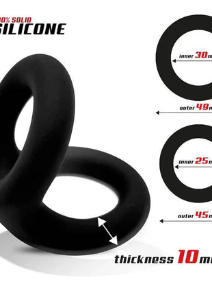 Solid Silicone Double Penis Ring 2.5 / 3 cm