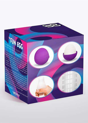 Purple Spidey Masturbator Egg with elastic, textured design for enhanced pleasure and comfort