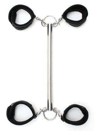 Spreader Bar with Detachable 4 Cuffs Black