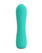 Stimulator Elfin Silicone in turquoise silicone, with a smooth rounded tip, tapered body and textured grip near the base.