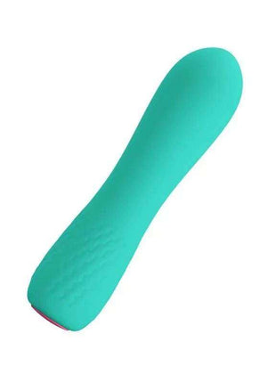 Stimulator Elfin Silicone in turquoise silicone, with a smooth tapered body, rounded tip and subtly textured grip.