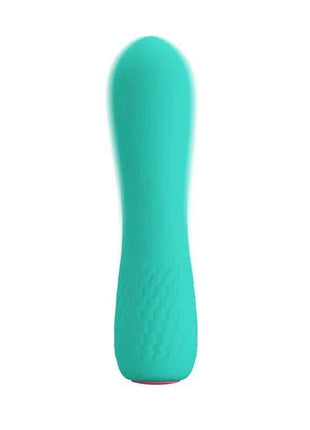 Stimulator Elfin Silicone in turquoise with a smooth rounded tip, tapered neck and textured grip near the base