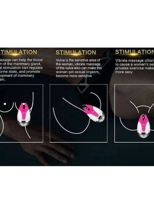 Stimulator FiFi2 Fuchsia in pink and white with a compact rounded body, shown in diagrams illustrating stimulation.