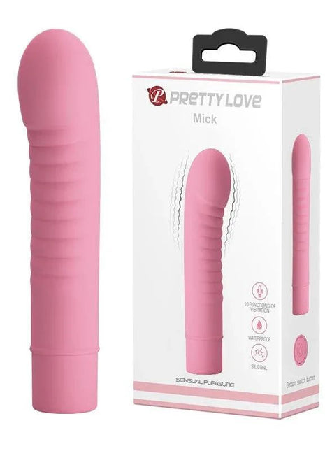 Stimulator Mick Silicone Pink intimate silicone vibrator with ergonomic design and multiple vibration settings