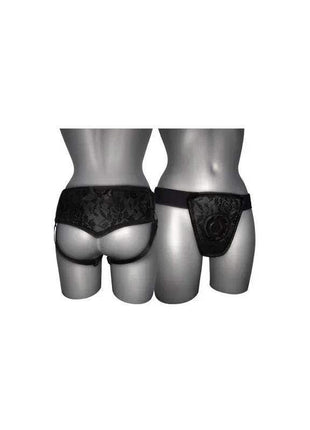 Strap On de Luxe Black adjustable silicone harness S to XL