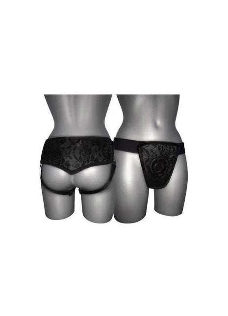 Strap On de Luxe Black adjustable silicone harness S to XL