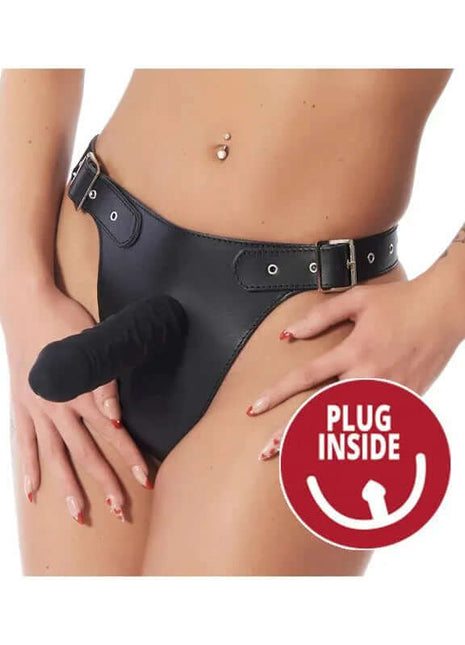 Strap-on Harness Adjustable with Inner and Exterior Dildo