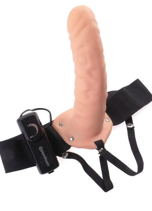 Strap-On with Vibrating Hollow Dildo Flesh