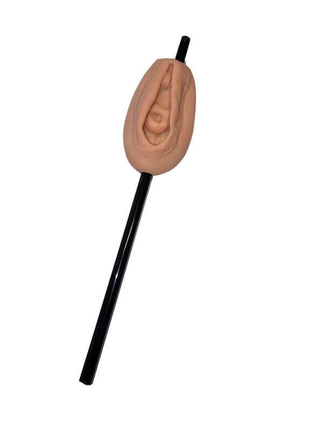 Straw with Vagina-shaped ornament