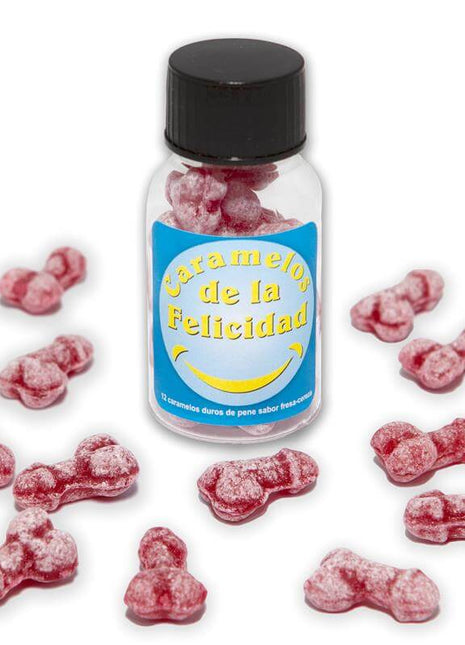 Jar of 12 units Penis Strawberry and Cherry Flavor Sweets