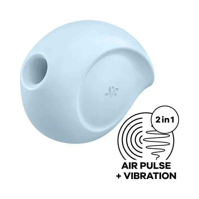 Blue Sugar Rush Clitoris Sucker with dual suction and vibration functions, sleek waterproof design, and USB rechargeable battery for personalized pleasure
